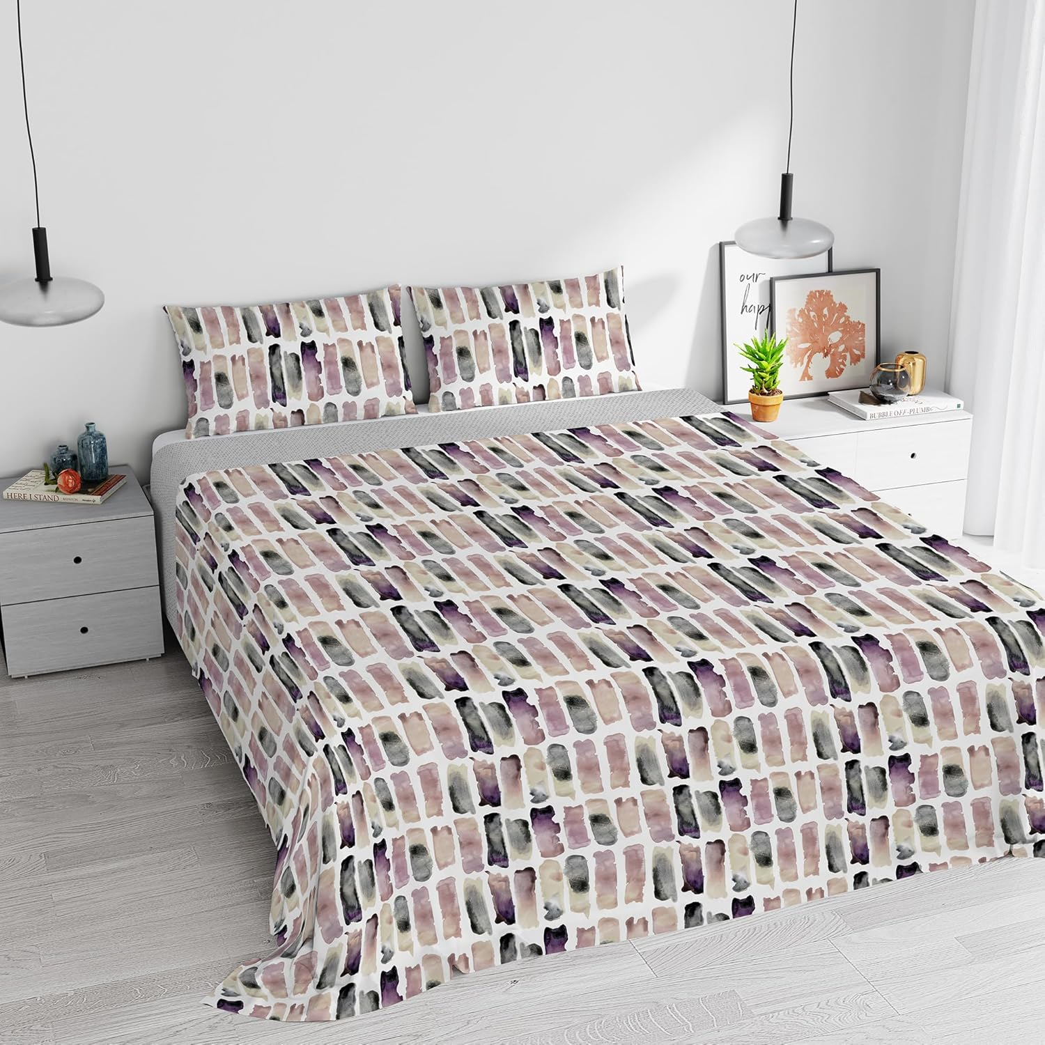 Watercolor Duvet Cover Set Cotton 06 Double