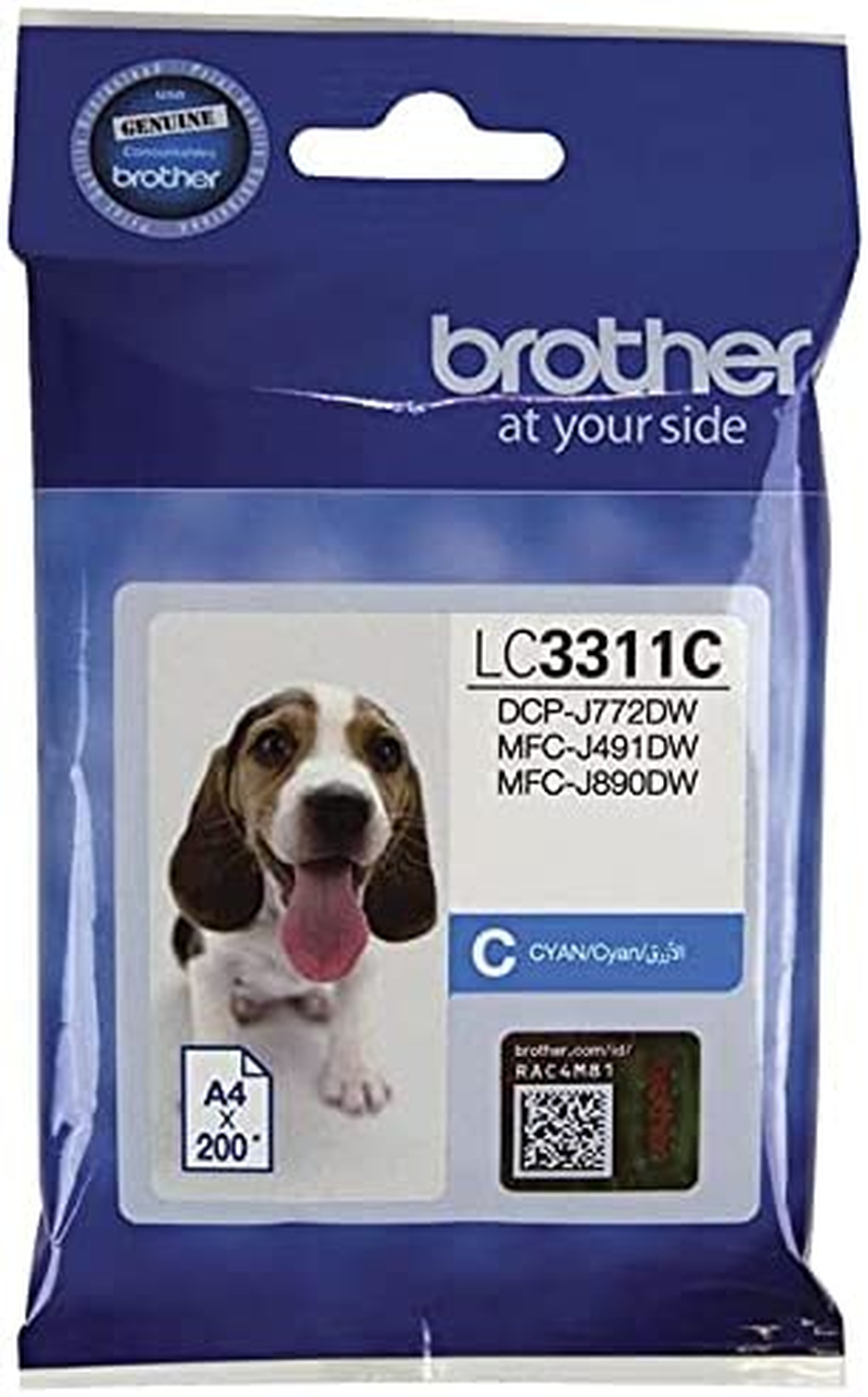 Brother Genuine LC3313Y Ink Cartridge, Yellow, Page Yield up to 400 Pages, (LC-3313Y) for Use With: MFC-J491DW, MFC-J890DW