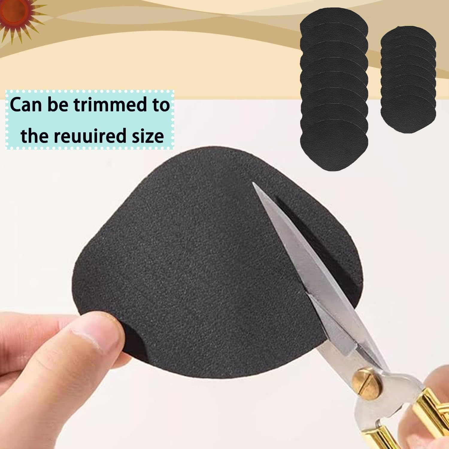 Roczential Shoe Patches for Holes, Self-Adhesive Shoe Hole Repair, Heel Patches for Sneakers Leather High Heels (Black) image number 1