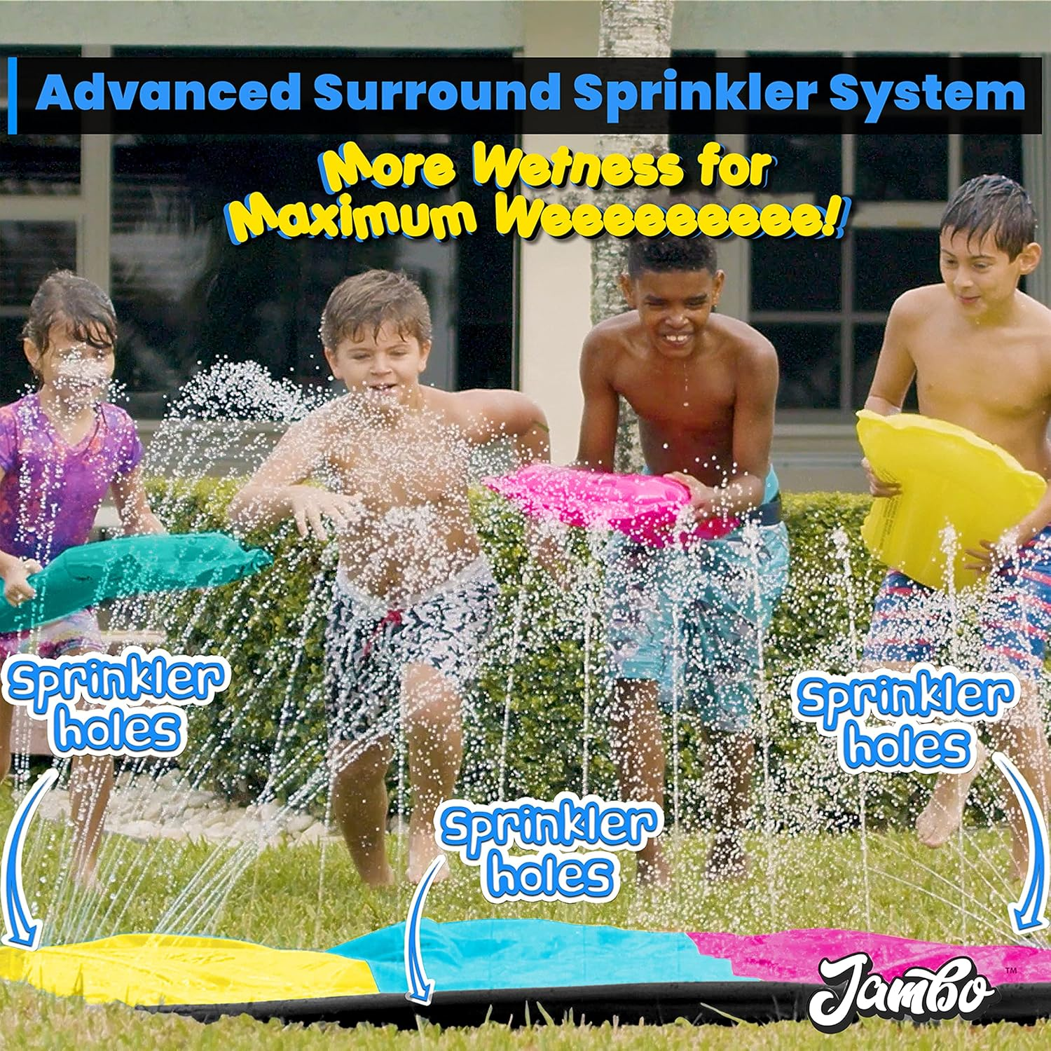 Jambo Triple Lane Slip Splash and Slide (Summer Vibes, 20' Foot) image number 3
