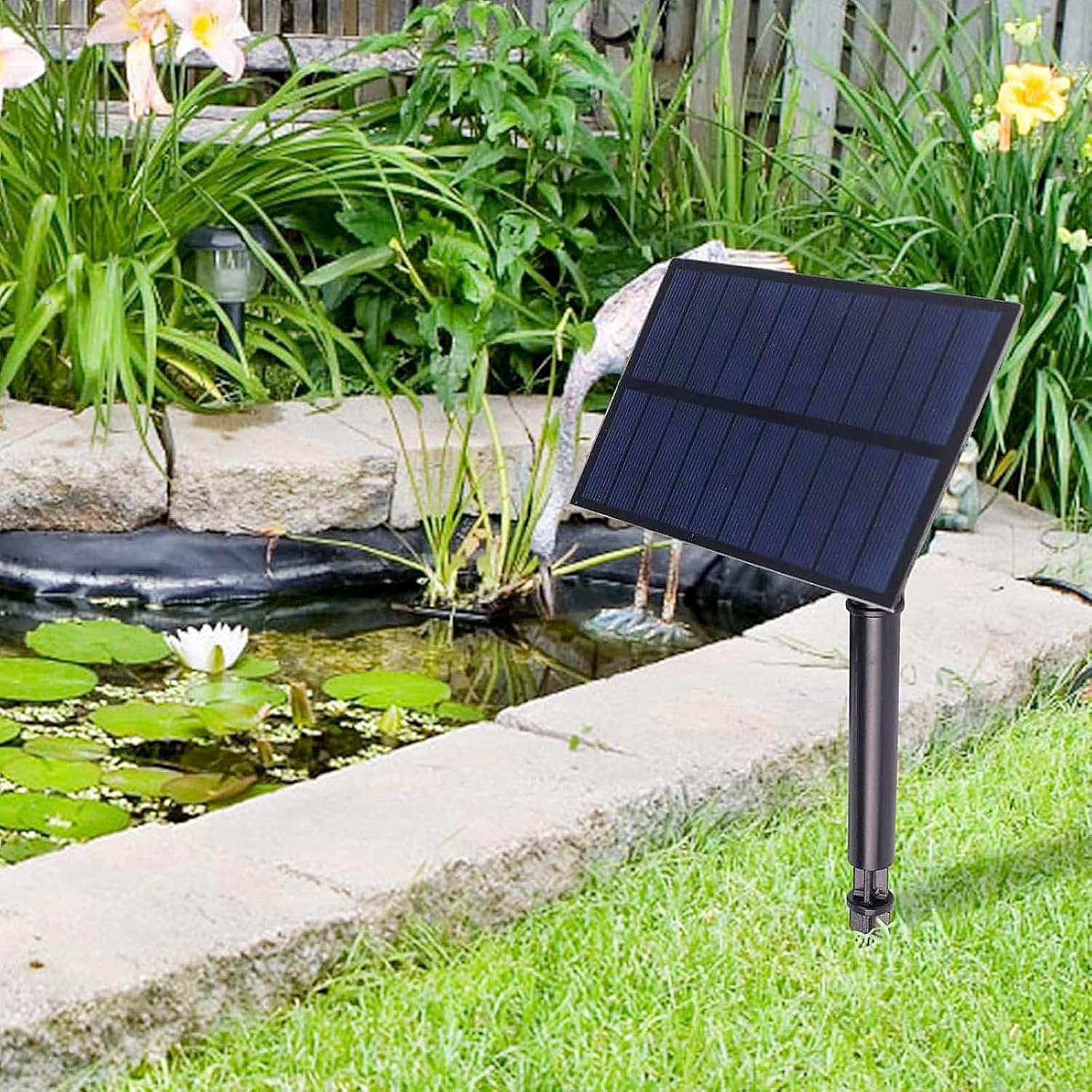 1.5W Solar Fountain Pump for Outdoor Water Features, Garden, Pond & Fish Tank | Solar-Powered Floating Water Pump with Multiple Nozzles for DIY Water Decoration, Pools & Backyard Landscaping image number 1