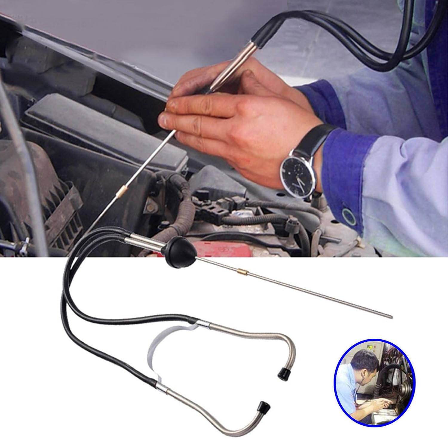 Mechanic Stethoscope Engine Stethoscope Upgraded - Cylinder Stethoscope Car Mechanic Mechanical Internal Detector Engine Hearing Aid Car Engine Diagnostic Tool Hearing Tool image number 6