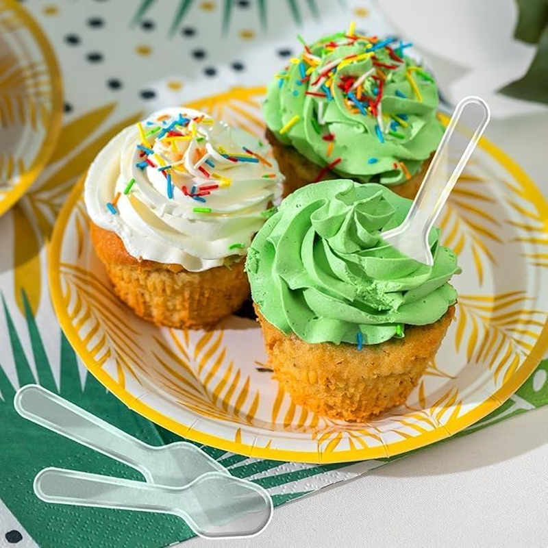 Roczential Small Plastic Spoons, 50 Pieces Transparent Mini Spoons for Ice Cream, Cake, Pudding, Yogurt (7.5Cm/2.95Inch) image number 4