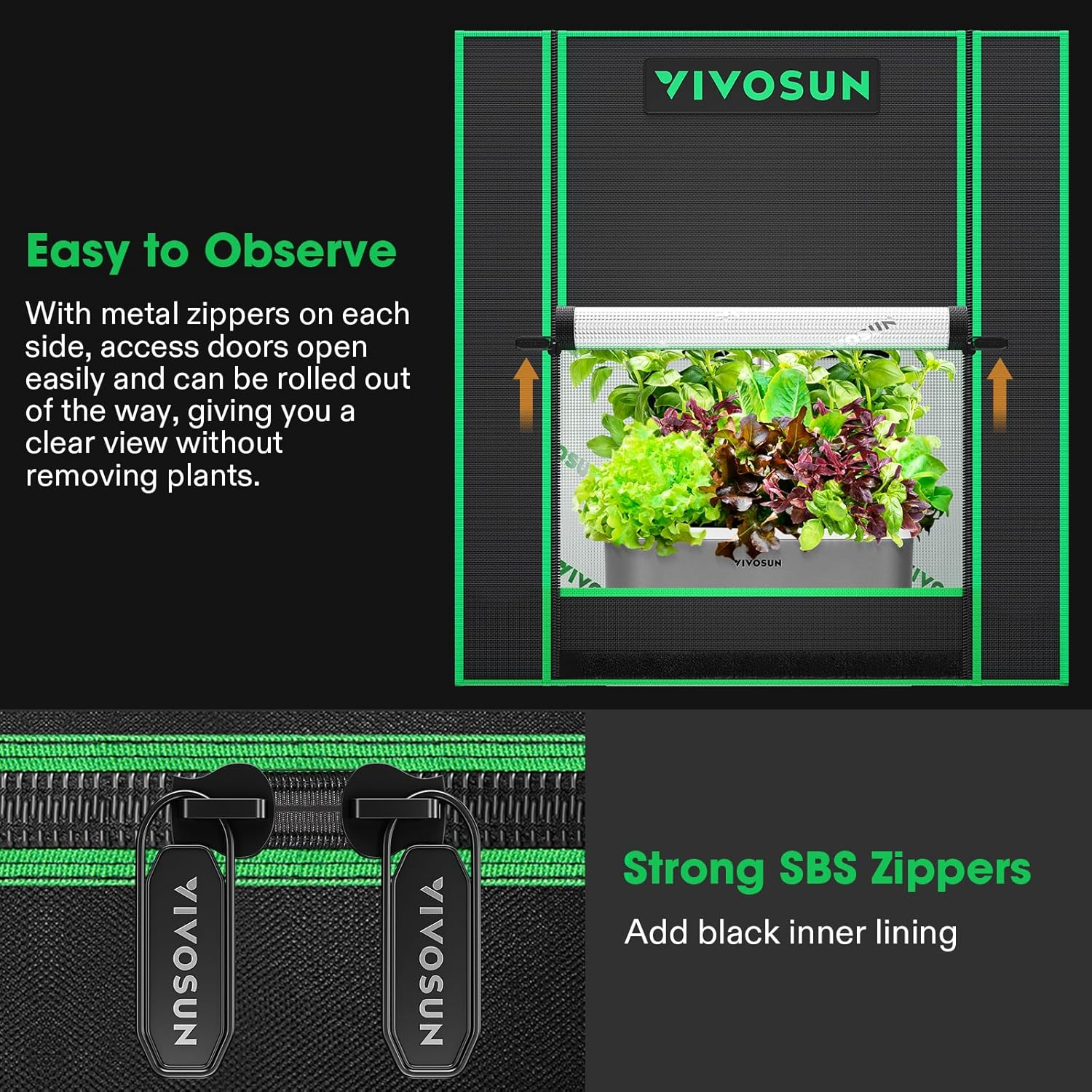 VIVOSUN Small Grow Tent for Aerogarden, Hydroponics Growing System, 20''X14''X21'' Highly Reflective Mylar Indoor Grow Tent with Sealed Bottom Design, Ventilation Window and Cable Hole Port image number 5