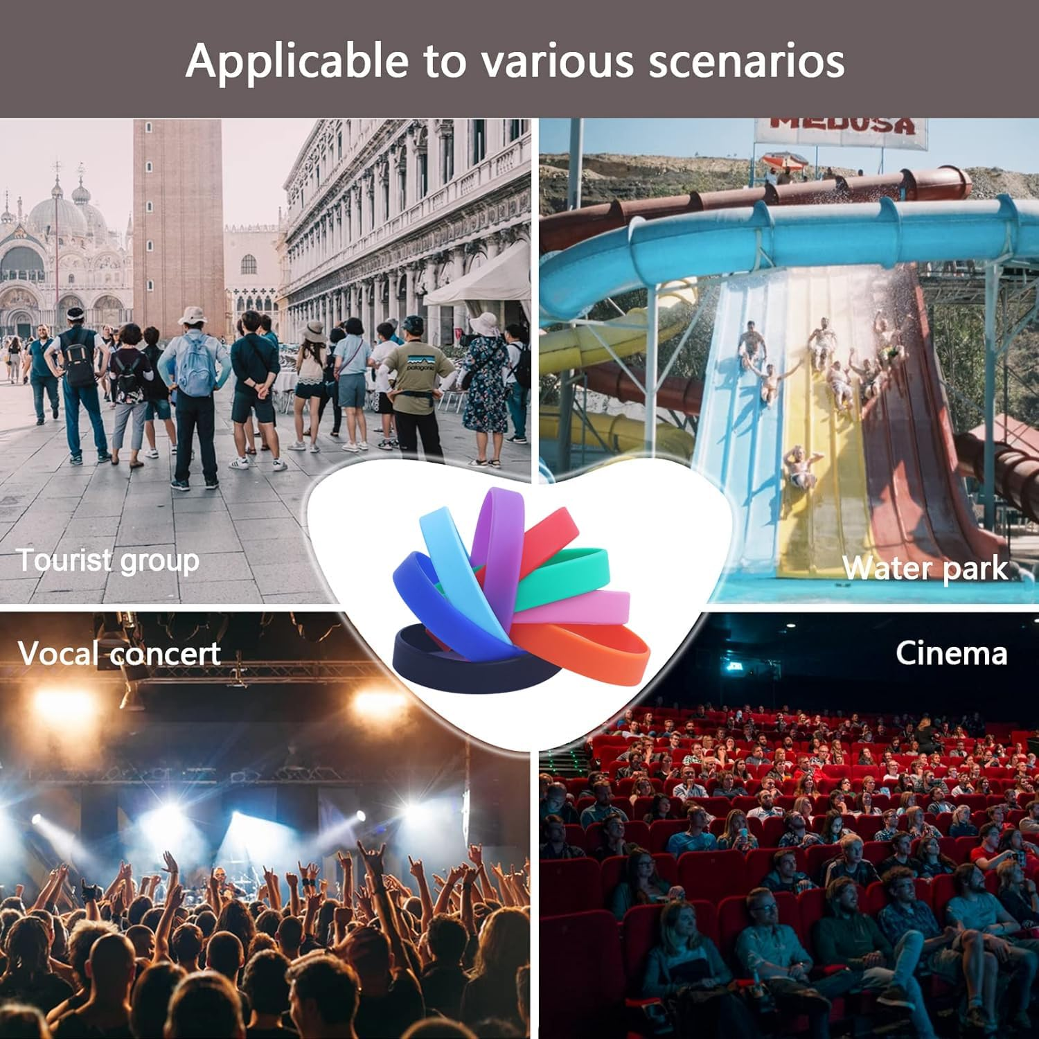 22Pcs Silicone Wristband, Betterjonny 11 Colors Stretch Bracelets Solid Color Rubber Bracelets Colorful Blank Wristbands for Women Men image number 5