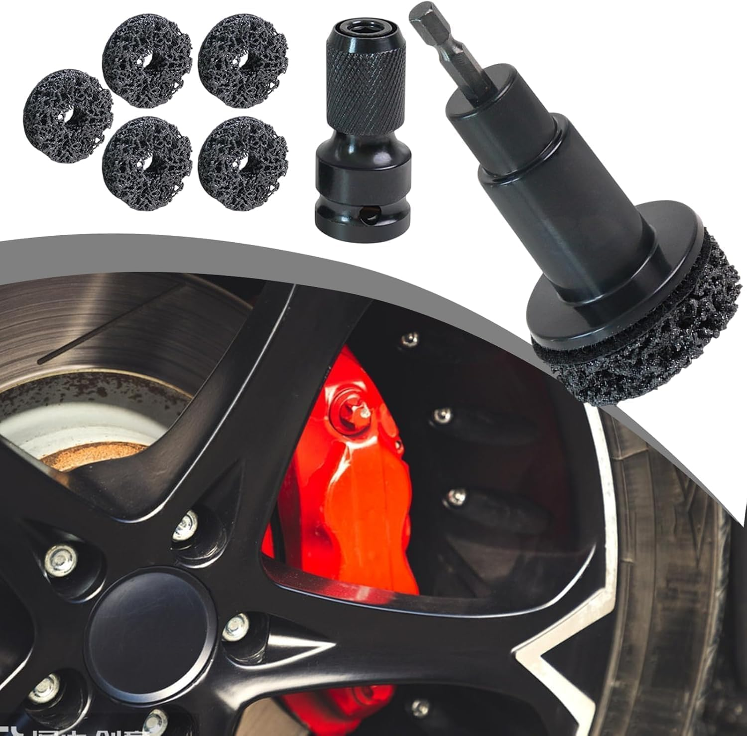 Polishing Maintenance Automotive Tool, Stud Removal Tool Wheel Hub Resurfacing Kit, Portable Rust Remover Cleaner Kit Polishing Maintenance Automotive Kit for 1/2 Inches Wrenches image number 1