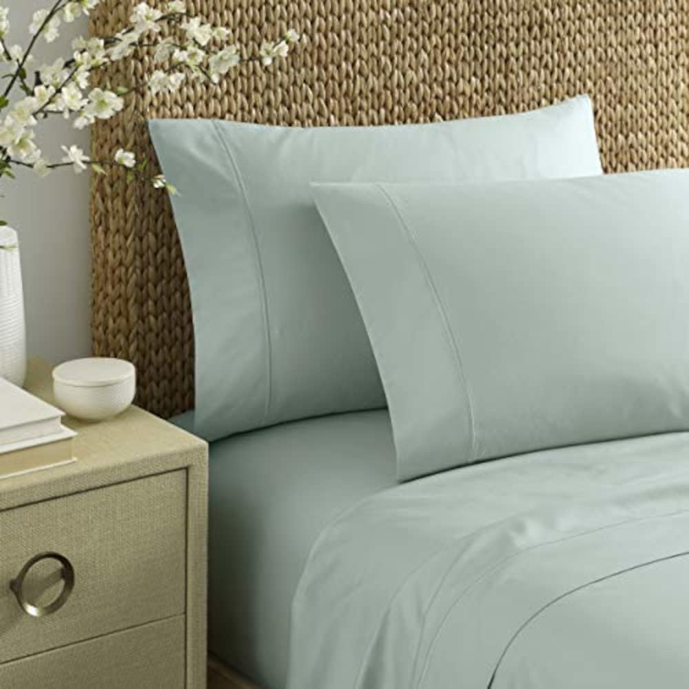 Nautica - King Sheets, Cotton Sateen Bedding, 400 Thread Count, Silky Smooth & Wrinkle Resistant (Regatta Grey, King)