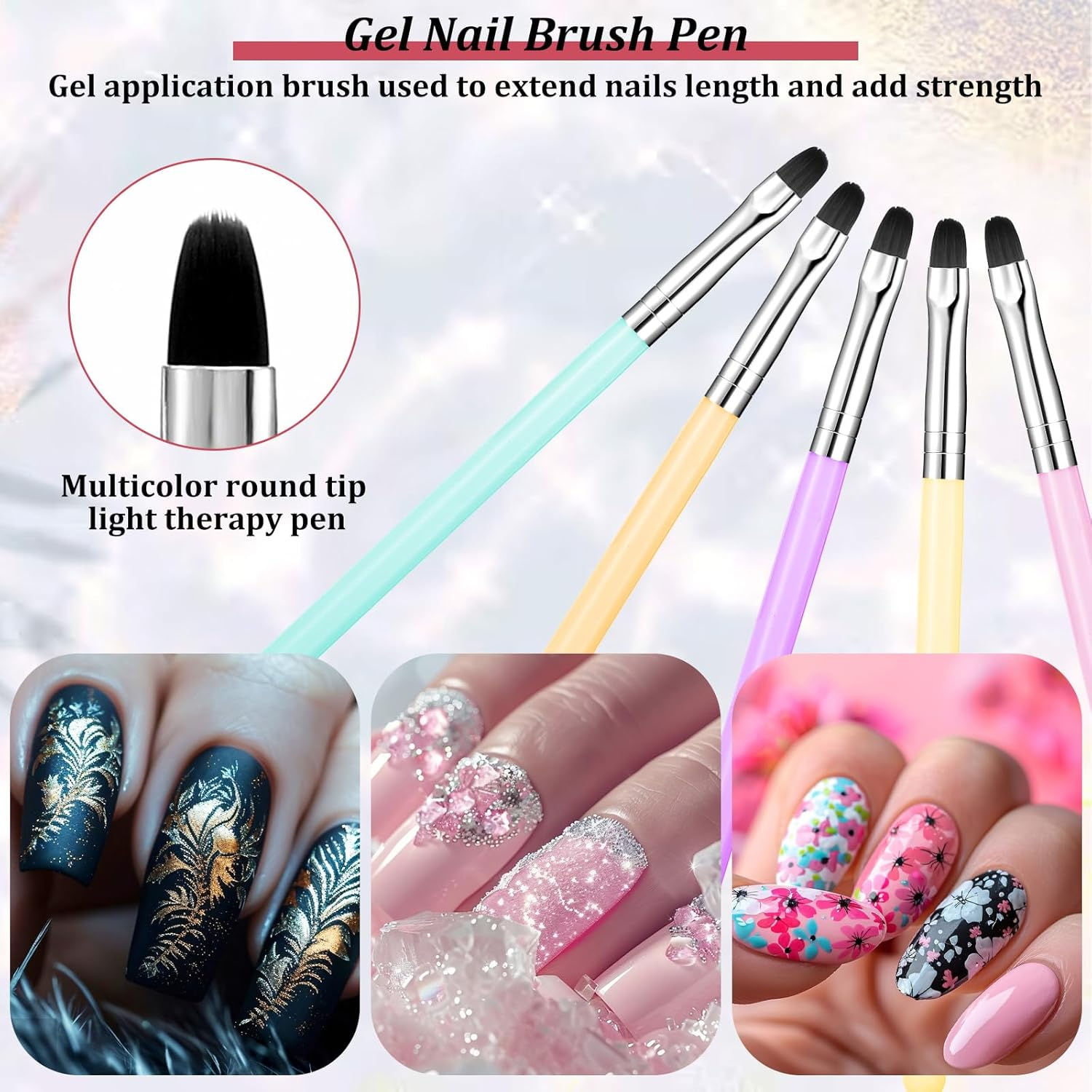 8 Pcs Nail Detail Art Brush Set Wooden for Gel Polish,Ymapinc Gel Nail Brush Tools,Liner Dotting Tools,Builder Dotting Tools Accessories