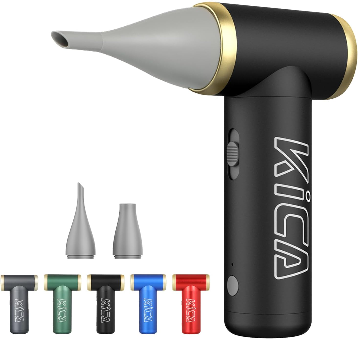 Kica 2 Electric Air Blower, Air Duster for Computer/Keyboard/House Cleaning,Car Dust,Hair Drying,Air Inflation,Clean Camera Lens,Rechargeable,Support Fast Charging,Air Can Substitute Tool,Black