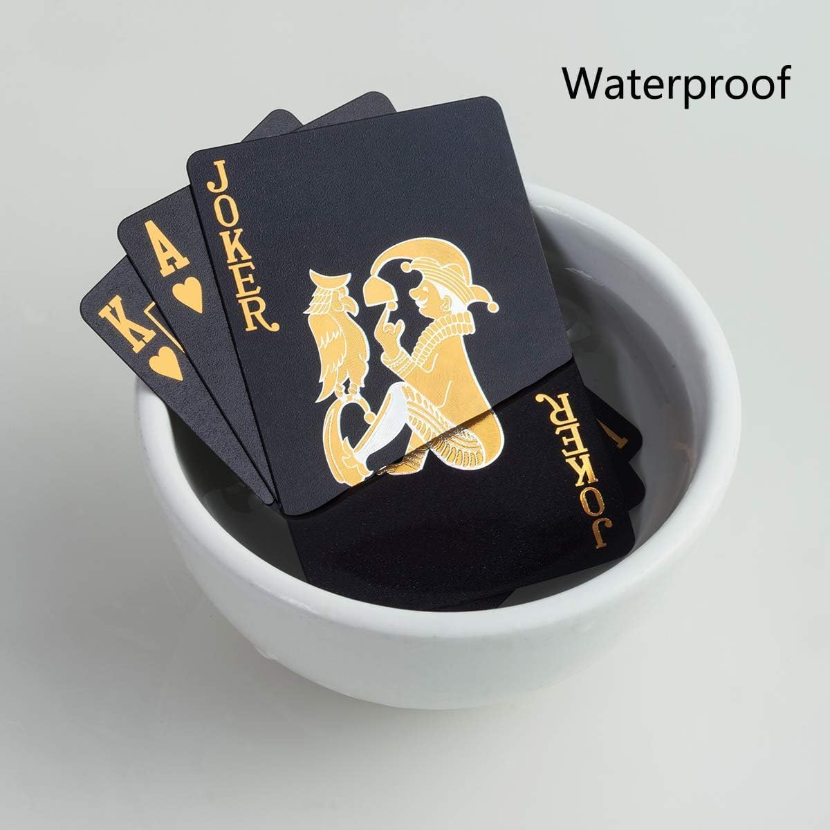 Sopplea Playing Cards Waterproof Plastic Diamond Poker Playing Gift Cards, Printing Black Diamond image number 1