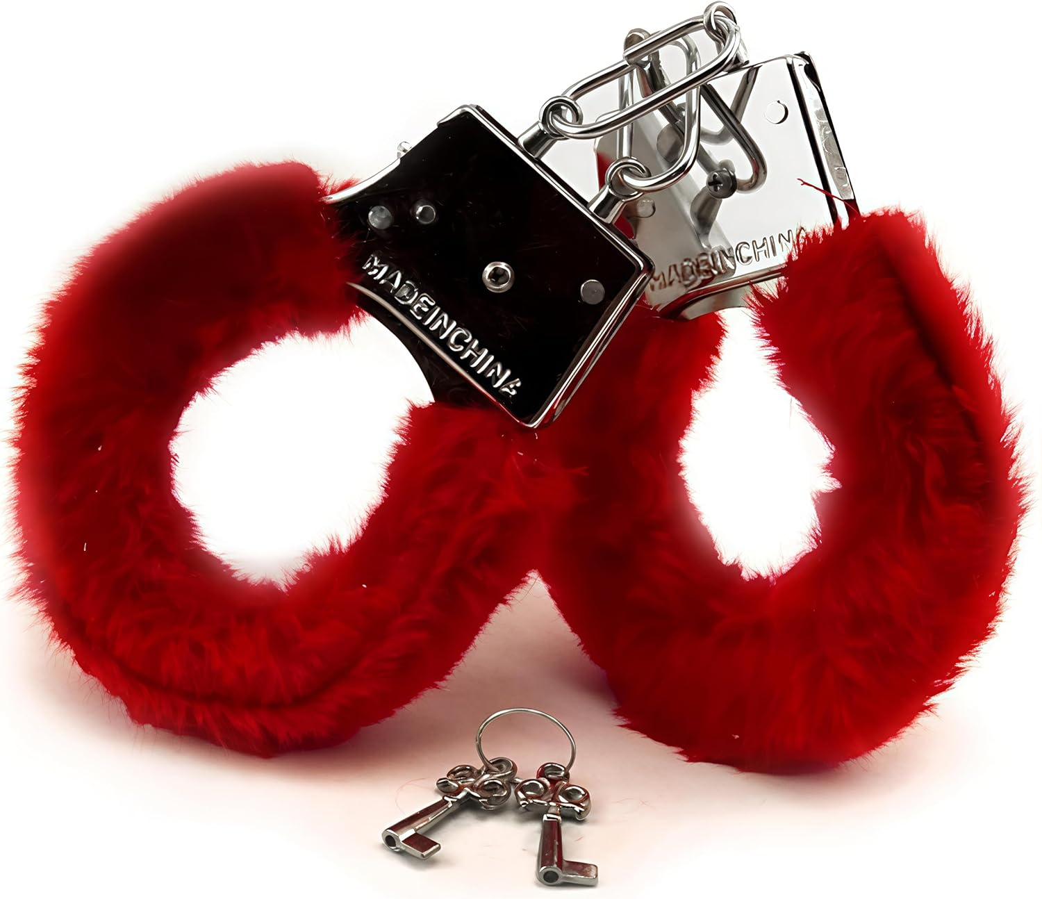 Sexy Plush Toy Handcuffs with Keys Police Costume Prop Accessories Party Supplies for Lover Couple (Black) - Black image number 3