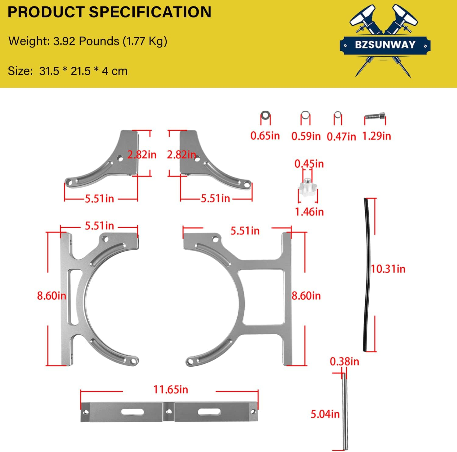 Nitrous Oxide Nos Billet Aluminum Single Bottle Holder Bracket image number 6