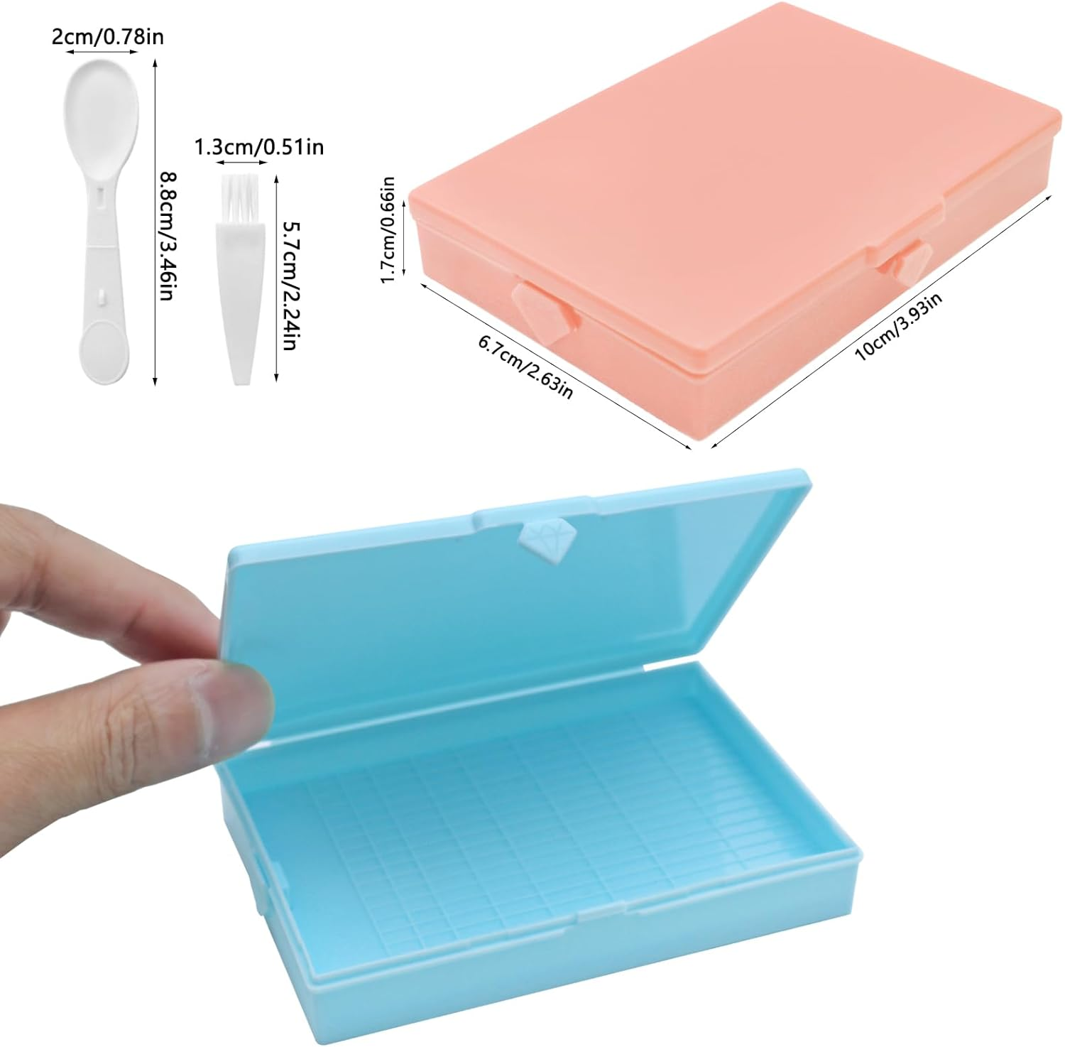 4 Pcs Diamond Art Tray with Lids, Finegood Diamond Art Storage Kits for Adults Diamond Paintings Tools and Accessories for DIY Art Crafts image number 6