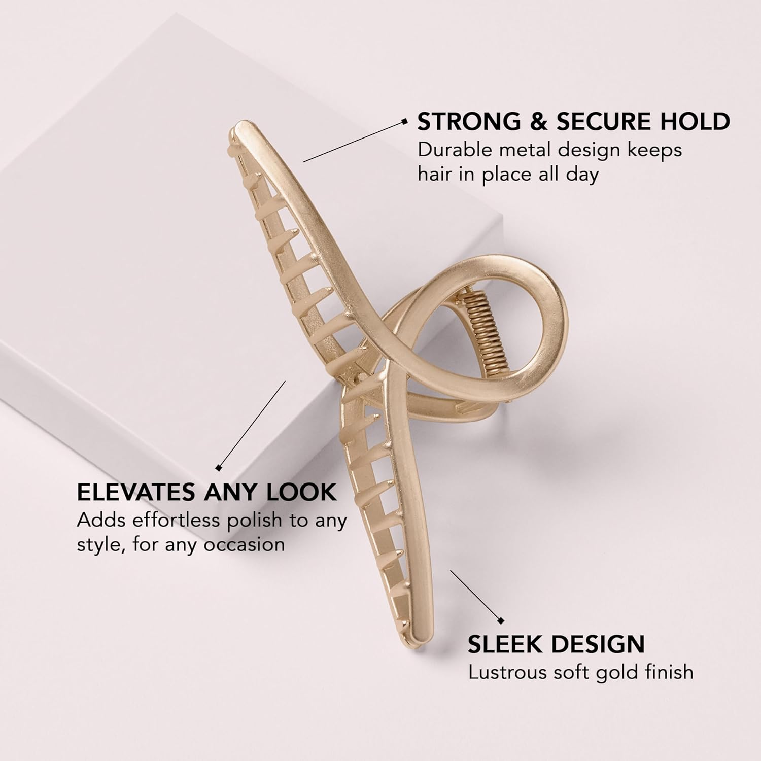 The Hair Edit French Twist Claw Clip - Gold Metal Loop Jaw Clip image number 5