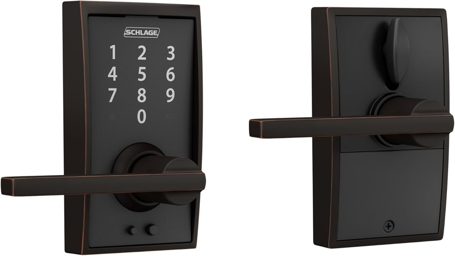Schlage Touch&trade; FE695 Century Lock with Latitude Lever, Satin Nickel