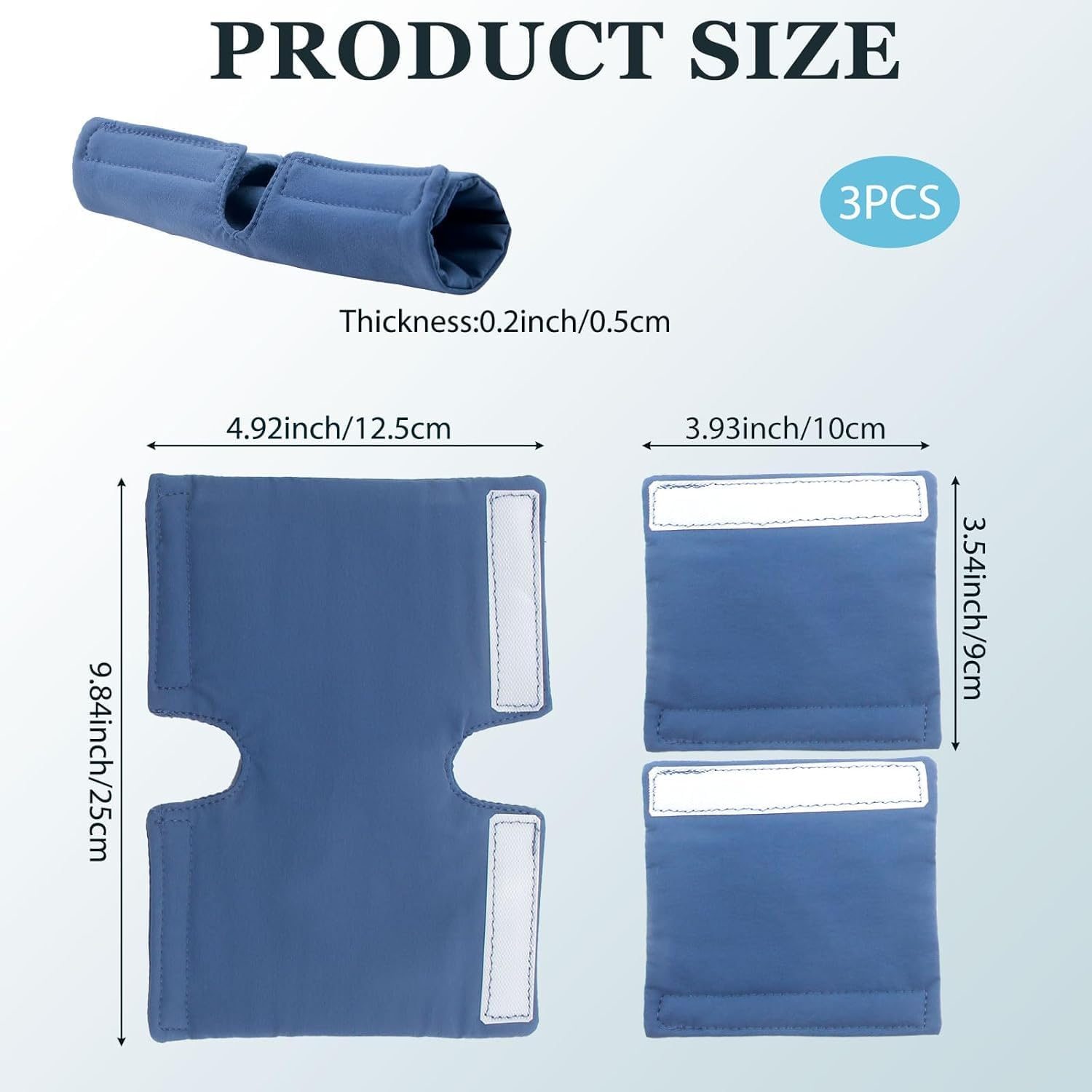 AGDGV 3 Pack Satin C P a P Strap Covers & Frame Covers - Universal Fit for Dreamwear, Resmed Airfit Headgear - Soft Breathable Hair Saver, Face Cushion Pads to Reduce Red Marks & Skin Irritation(Blue) image number 3