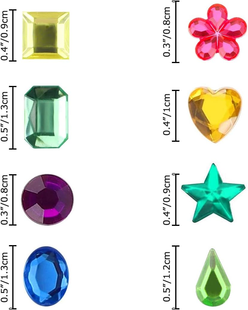 Gem Stickers 1200+ Self Adhesive Jewel for Crafts Sparkly Flatback Rhinestone Stickers Crystal Sticker for Kids DIY image number 3