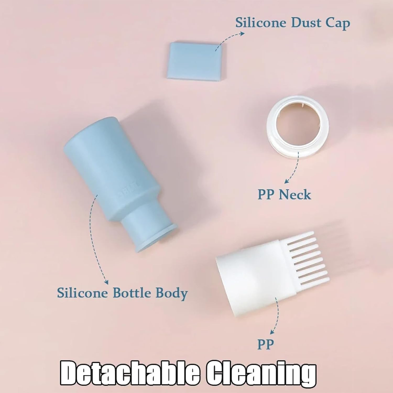 Pack of 2 Hair Oil Applicator, Applicator Bottle Hair 80 Ml Shampoo Hair Oil Applicator Bottle Hair Dye Brush Bottle Comb Root Comb Applicator Bottle for Hair Dyeing and Scalp Care, Grey and Blue image number 4