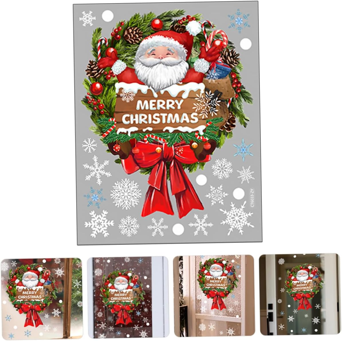 Christmas Window Decals Xmas Window Clings Xmas Wall Decals PVC Window Decals image number 3