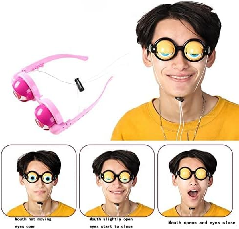 Zingtsing Funny Eye Glasses Crazy Eyes Eyewear Party Supply Puckish Party Glasses Novelty Eyeglasses Fancy Dress up Party Props Cosplay Props- 4PACKS