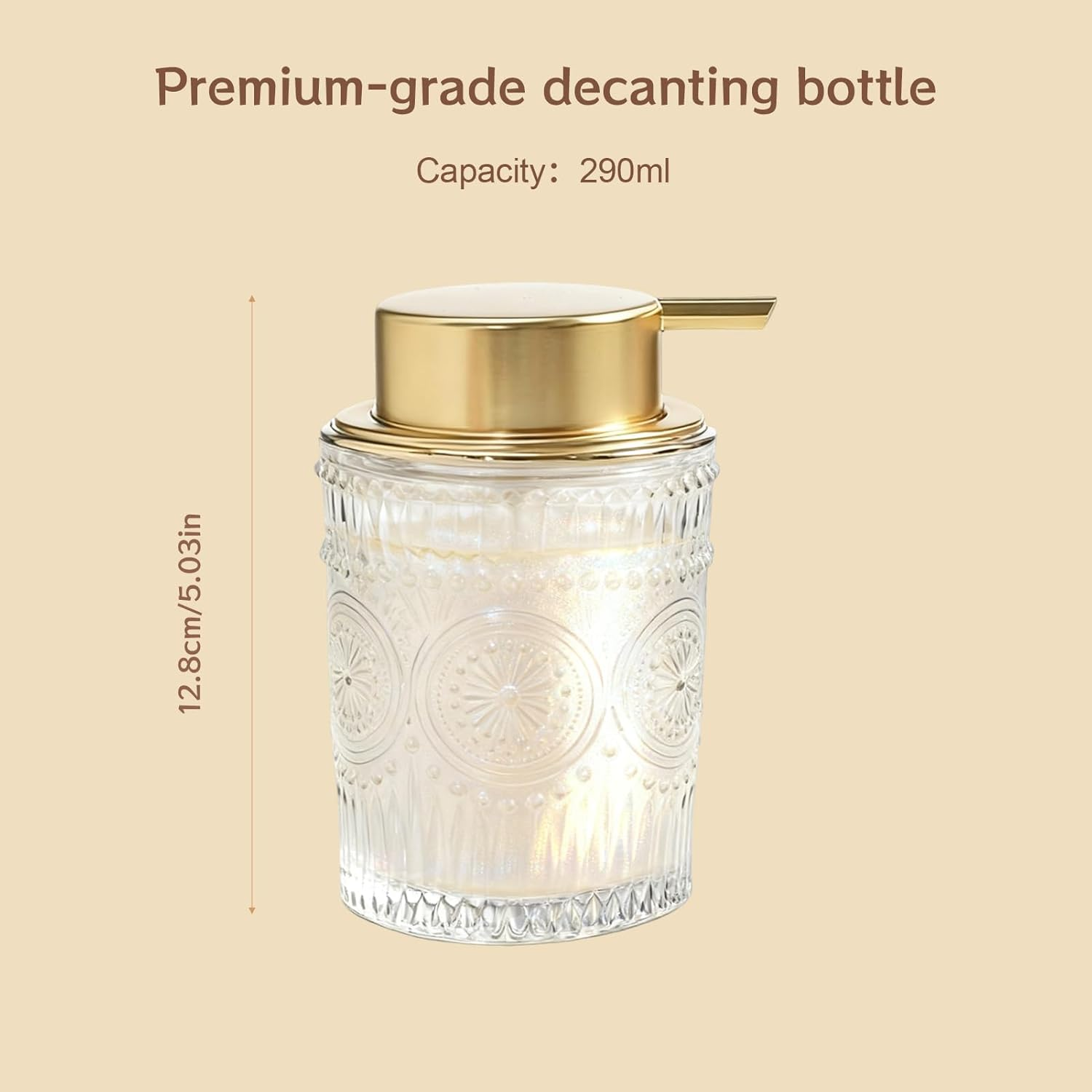 Foaming Hand Soap Dispenser Glass Refillable with Pump Bathroom Kitchen Lotion Dispenser Foam Hand Wash Dispenser Soap Pump Bottle for Essential Oils Shampoo image number 2