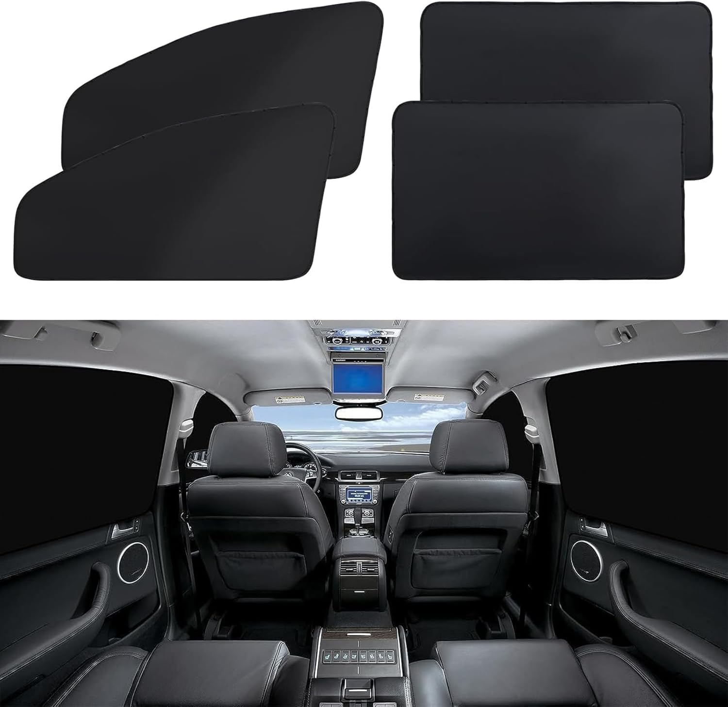 Car Window Blinds, 4 Pcs Car Privacy Curtains, 100% Light Blocking Magnetic Side Window Cover, Keep Cool for Breastfeeding, Napping image number 3