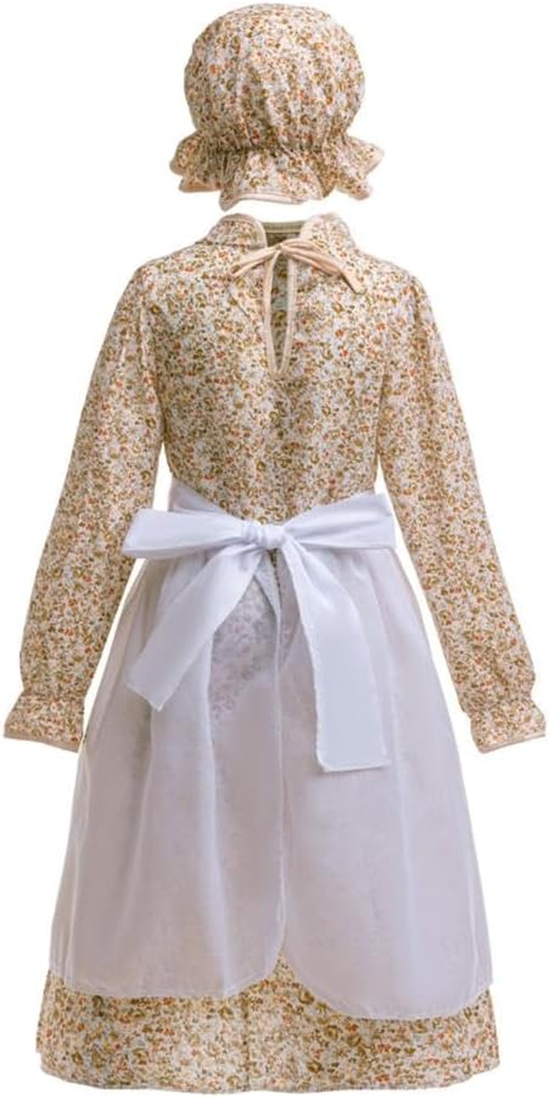Dressy Daisy Pioneer Colonial Prairie Floral Dress Costume Clothing with Apron and Bonnet Hat for Little Girls Size 5-12 image number 4