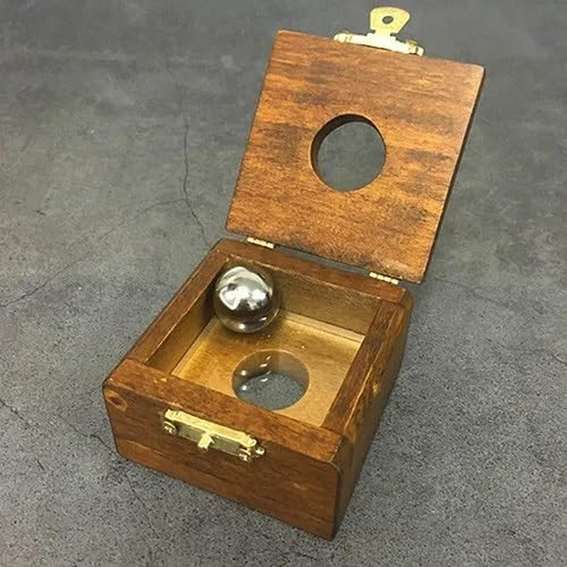 Milesmagic Magician'S Steel Ball Thru Glass Gimmick Box Penetration through Solid Glass Sheet Mentalism for Real Close up Street or Stage Illusion Magic Trick