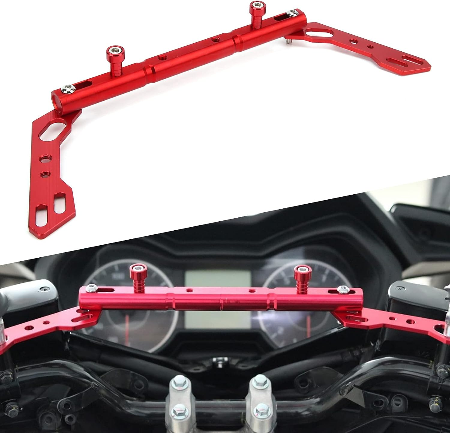 Xtevu Red Motorcycle Balance Bar, Motorbike Reinforce Lever Accessories Lever Replacement Compatible for Yamaha SMAX155/NMAX125 155/XMAX125 image number 6