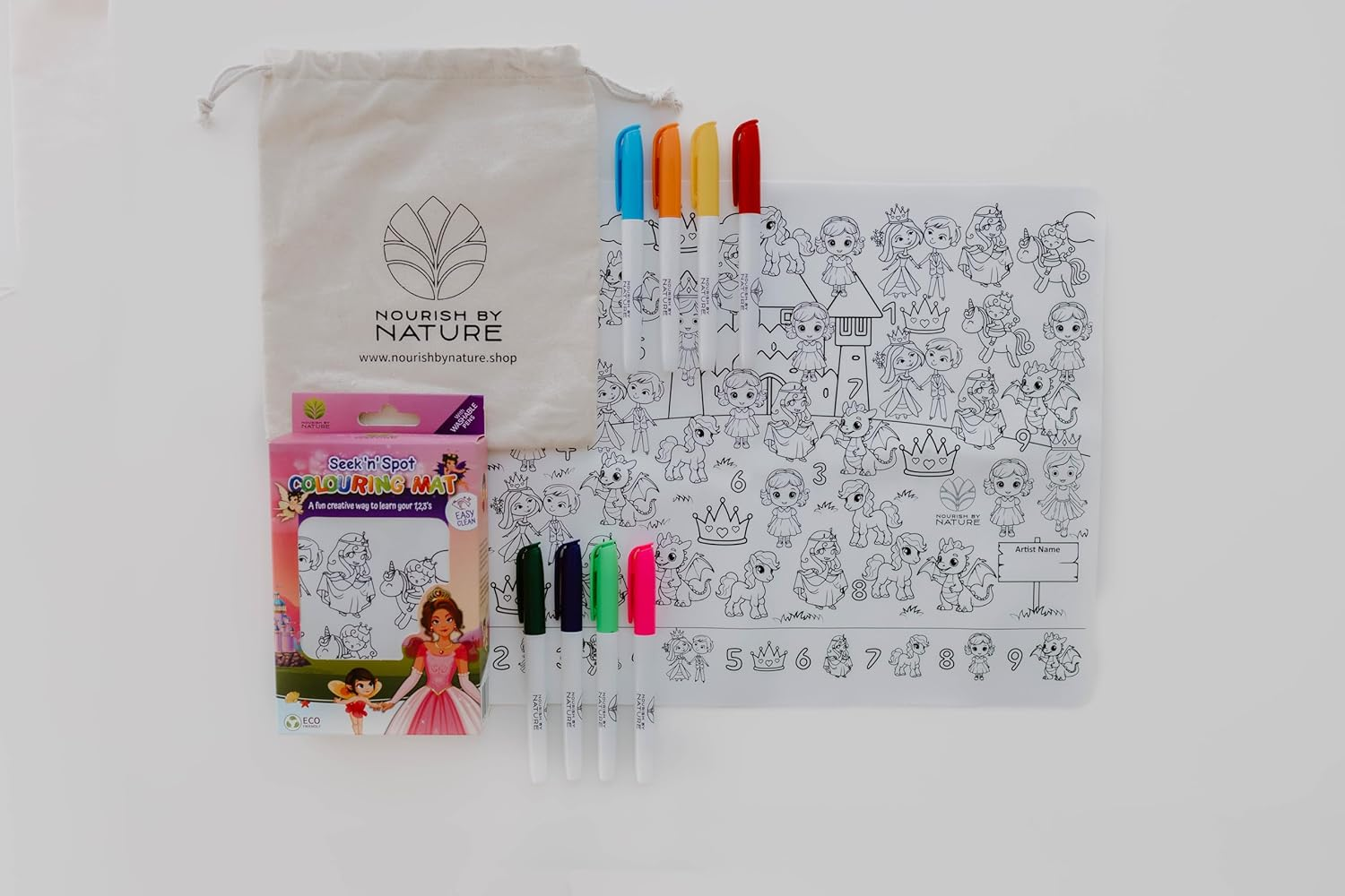 Nourish by Nature Silicone Colouring Mat - Princesses and Fairies image number 4