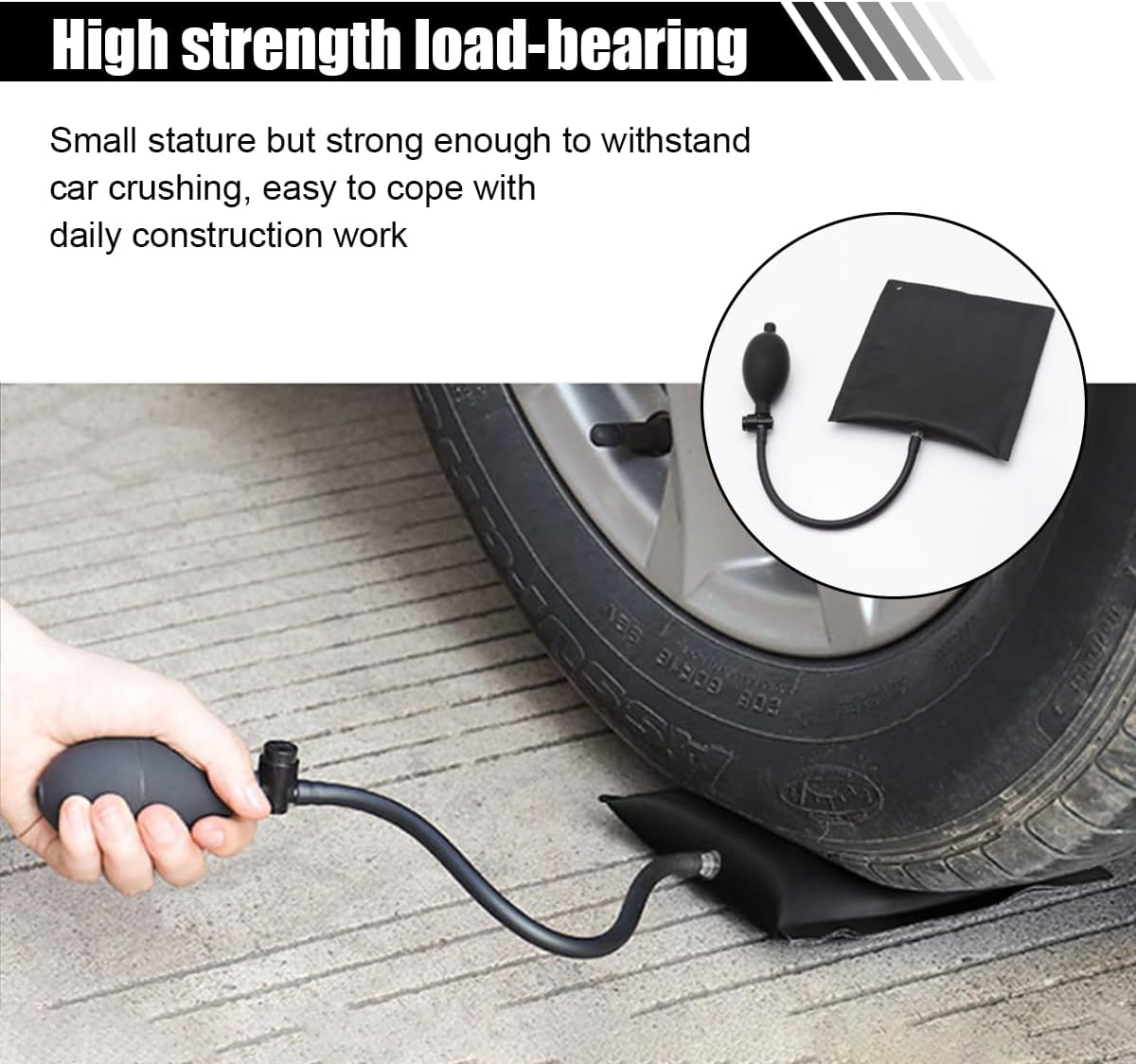 Air Wedge Pump, Professional Leveling Alignment Tool, Auto Adjustable Inflatable Air Shim Bag, Max Load 300LB Air Wedge Bag Pump for Car, Home Use, Door, Window (2PCS) image number 1