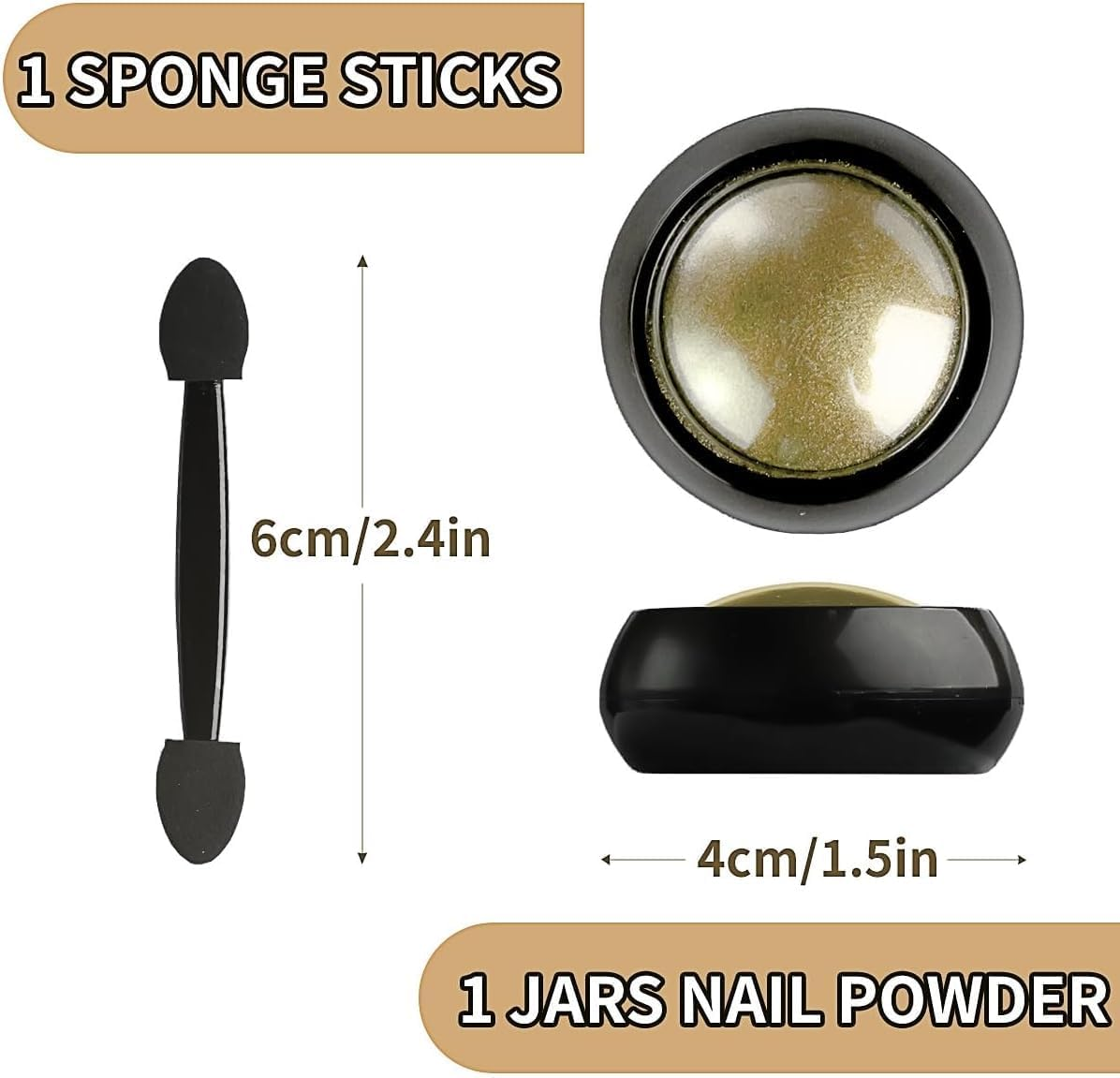 Chrome Nail Powder Mirror Effect Metallic Dust Holographic Glitter Glazed Manicure Decoration Reflective Pigment for DIY Gel Polish Nail Art, Resin Craft, Gift 2Pcs image number 2