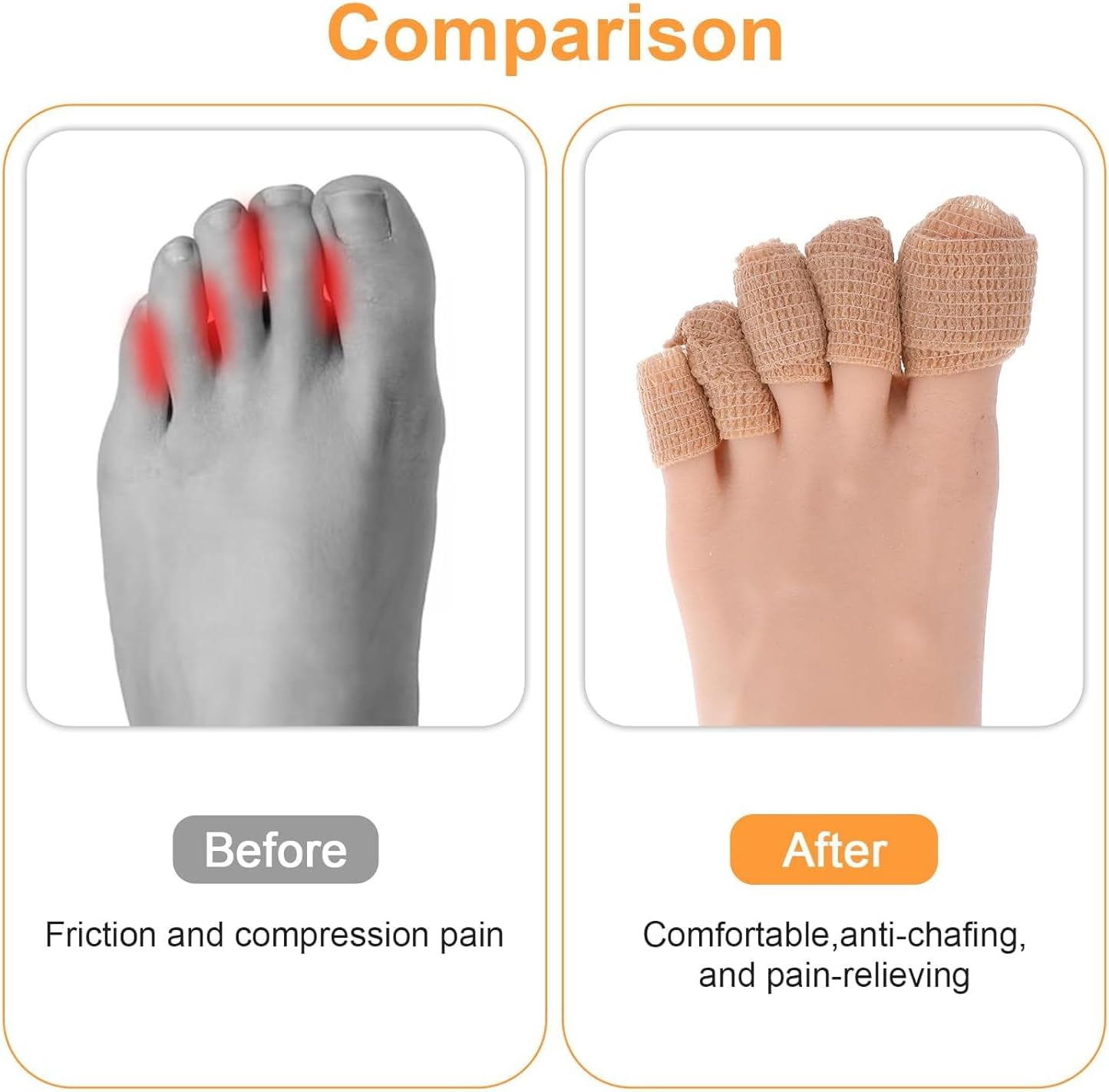 Broken Big Toe Little Toenail Protectors Women Men, Runners Big Toe Caps Covers Bandage, Toe Cushions, Ingrown Toenail Treatment, Corn Removers image number 3