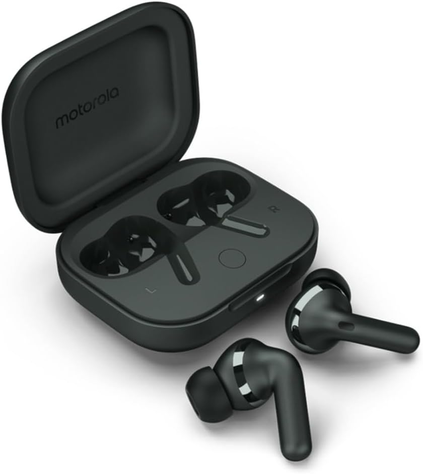 Motorola Moto Buds+ Grey, Sound by Bose, Buds Plus, Wireless Headphones, Active Noise Cancellation, Dolby Head Tracking&trade; Compatible, Dolby Atmos, Water-Repellent Design, Triple Microphones image number 3