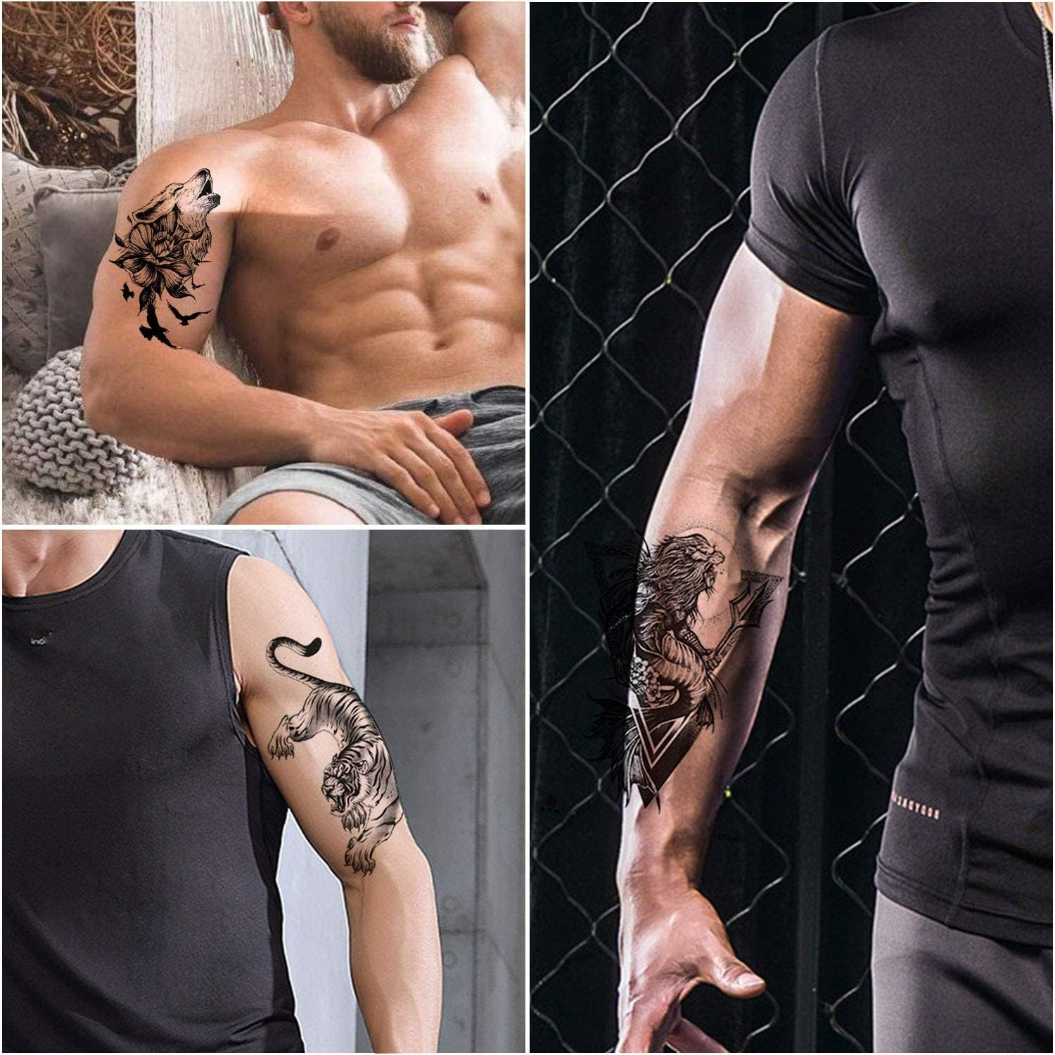 Aresvns Japanese Sleeve Tattoos for Men and Women 20 Sheets, Full Arm Temporary Tattoos for Adults, Waterproof Large Koi Fake Tattoos for BBQ Pool Beach Party image number 4