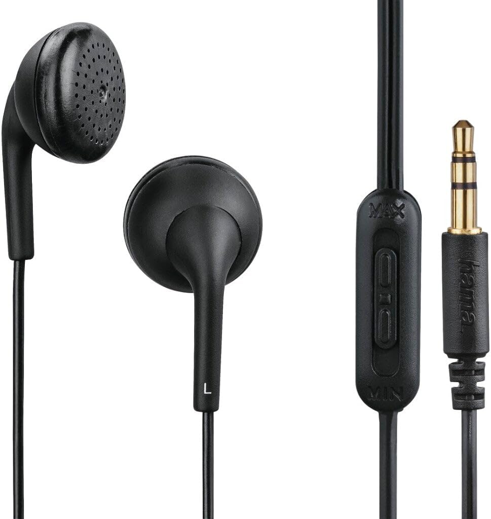 Hama German Tubby Earphones with Volume Control Black