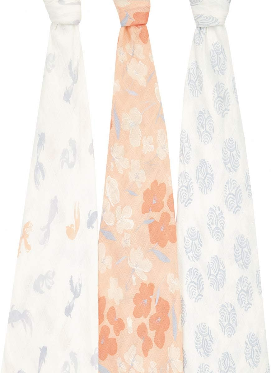 Aden + Anais Koi Pond Boutique Silky Soft Swaddles (Pack of 3) - Country Floral image number 7