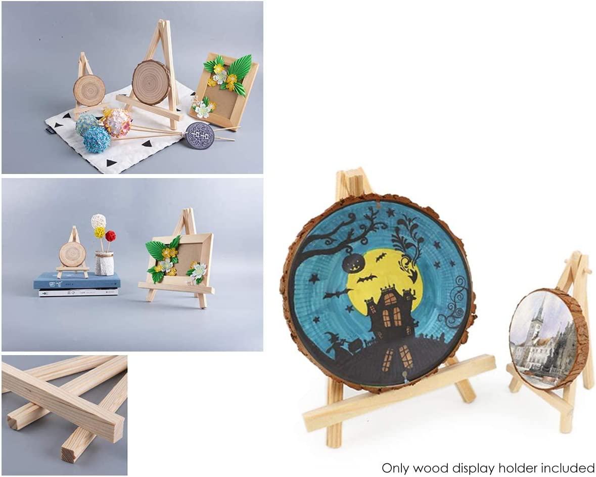 [Mini 6 Inch] Wood Easel 12 Pieces Desk Display Easel Stand for Paintings Cards Photos image number 4