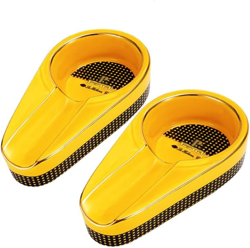 PIPITA Set of 2 Ceramic Cigar Ashtray with Holder, Fashion Ceramic Cigar Ashtray Ash Tray for Home Office Patio outside Ashtray Gifts Men image number 5