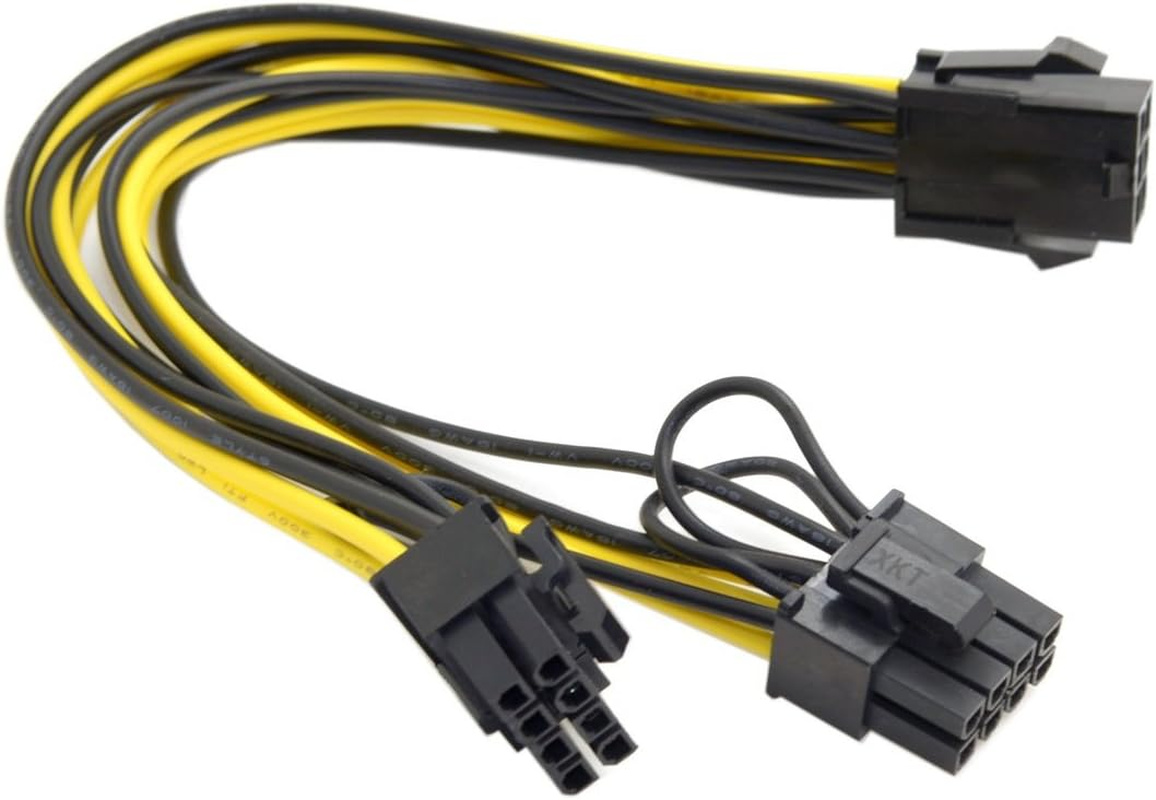 Cablecc PCI-E PCI Express ATX 6Pin Male to Dual 8Pin & 6Pin Female Video Card Extension Splitter Power Cable - 6Pin To 8Pin*2 image number 1