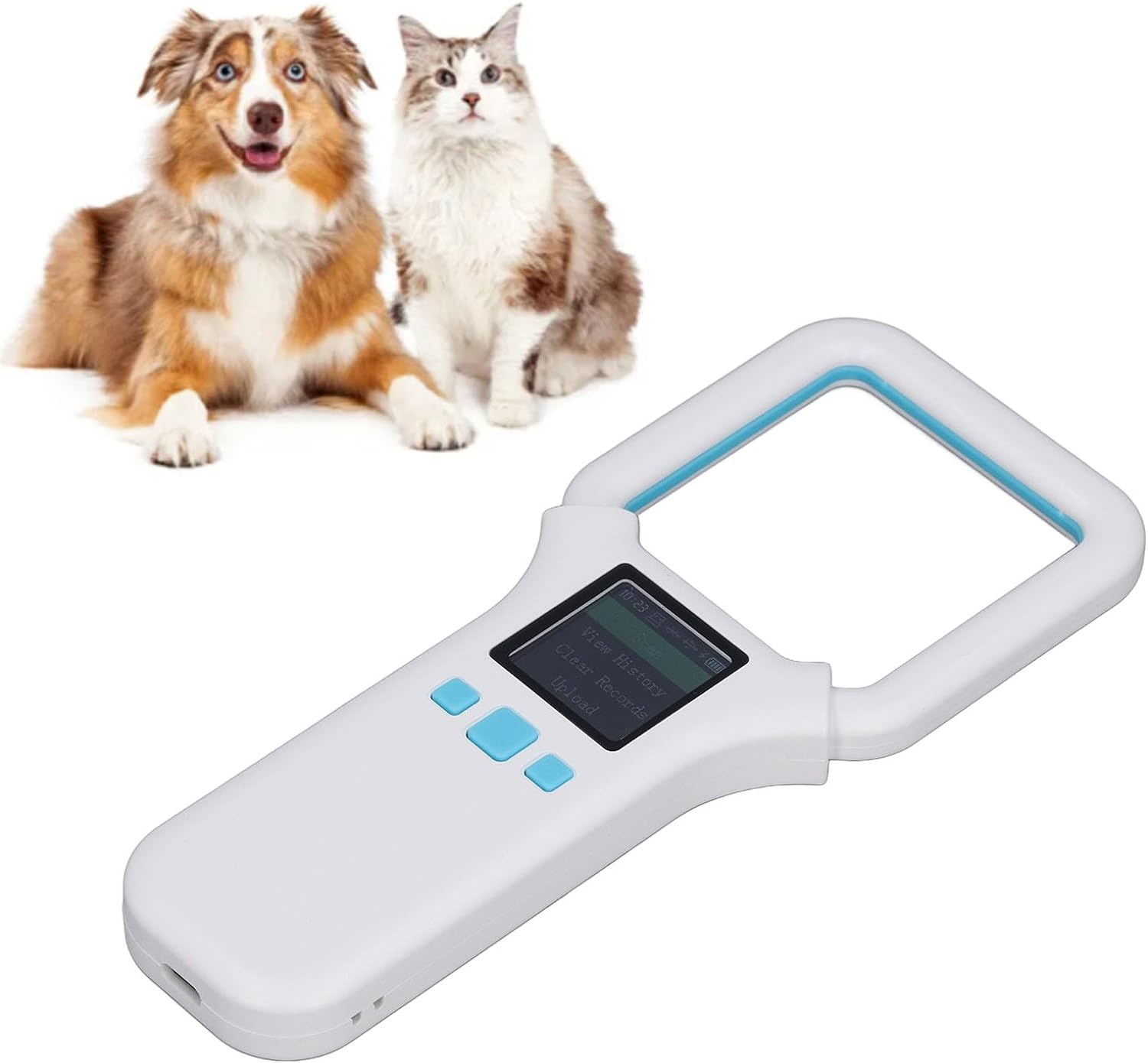 Pet Microchip Scanner Reader, 134.2Khz 125Khz Portable Animal Chip ID Scanner, 500 Data Storage Handheld RFID Dogs ID Chip Tag Scanner for EMID/FDX B / ISO1784/85 image number 1