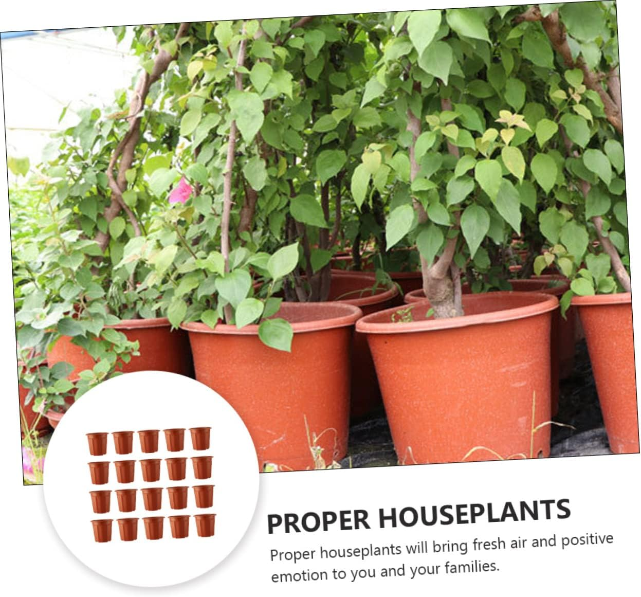 MERRYHAPY Minimalist Design 20Pcs Plastic Flower Pots Base Plant Pots for Gardening image number 1