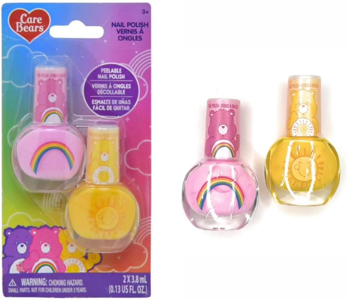 Townley Girl Care Bears 2 Pack Nail Polish on Card - Water-Based, Durable - Dry Immediately and Smooth Coverage Nail Polish Set image number 2