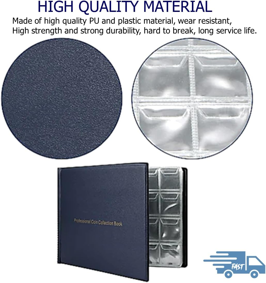240 Coin Holder Collection Album Book - Storage for Collecting Money, Penny Pock