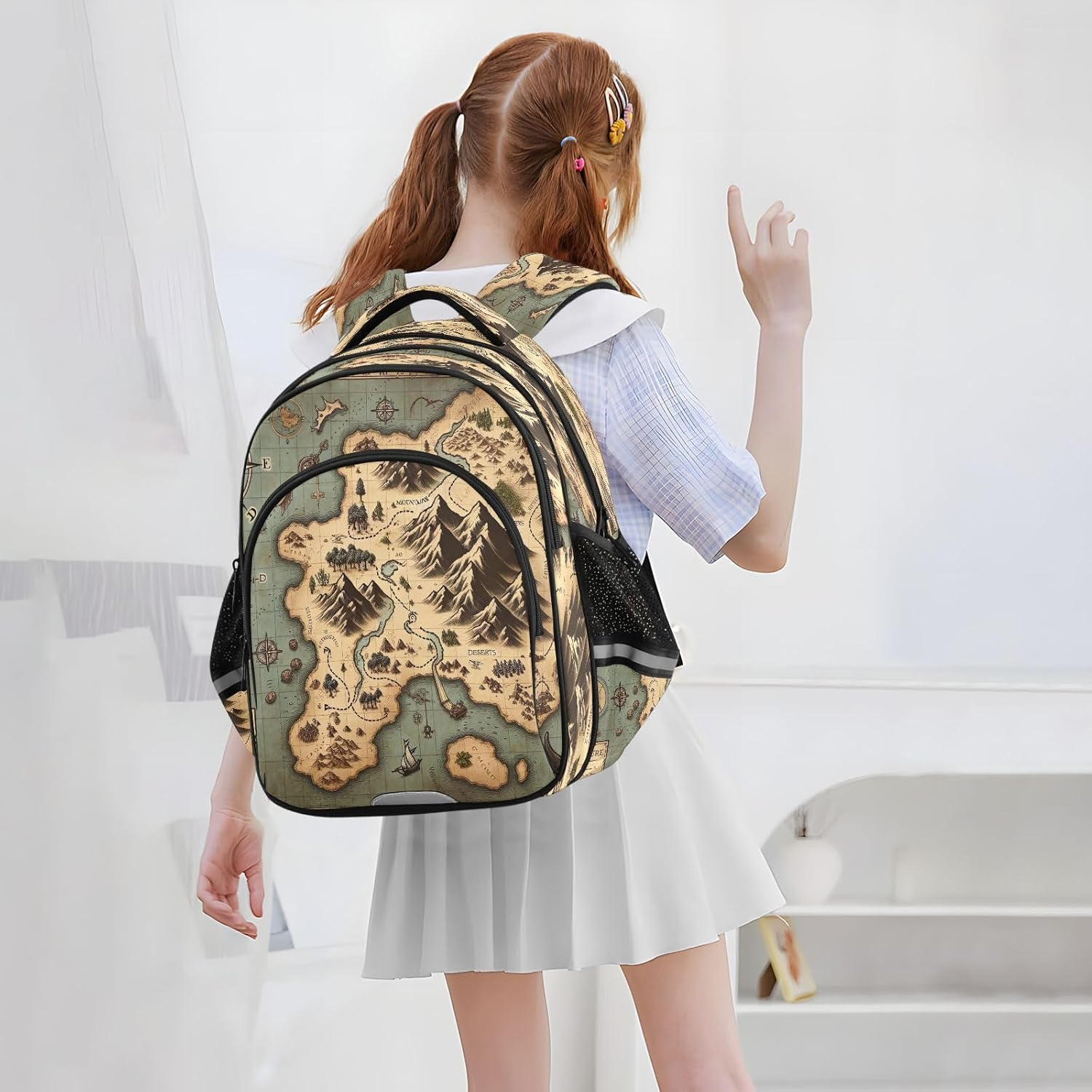 RPLIFE Backpack for Kids Ages 3-8, Game Treasure Map Elementary Kids Backpack, 15 Inch image number 6