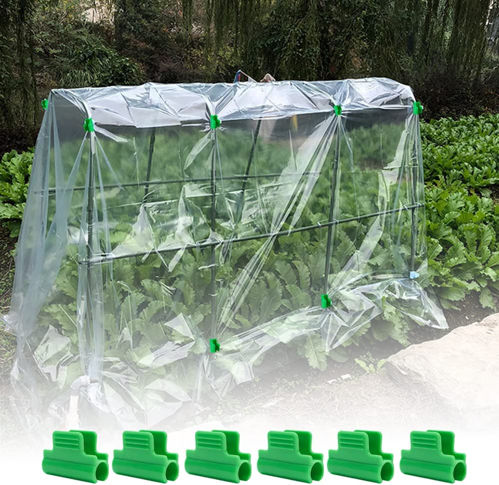 48Pcs Greenhouse Clamps, Greenhouse Clips, Film Row Cover Netting Tunnel Hoop Clip, Frame Shading Net Rod Clip for Garden Hoops, Grow Tunnel, Support Frame, 8Mm/0.31In image number 5