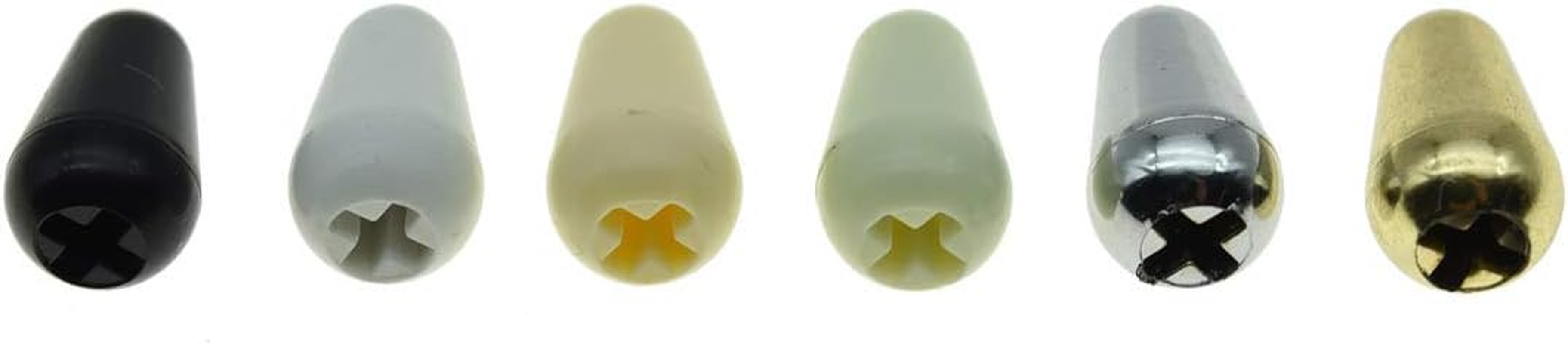 KAISH 2Pcs Guitar 5 Way Pickup Switch Tip Switch Cap Switch Knob for USA Strat/Stratocaster Chrome - Aged White image number 7