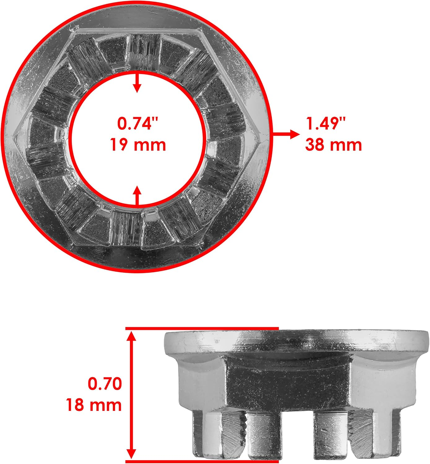 Caltric 2 Rear Axle Wheel Hub with Nut Compatible with Honda Rancher 420 4X4 TRX420FE TRX420FM TRX420TE TRX420TM TRX420FP 2007-2013 | Recon 250 2X4 TRX250 TRXTE TRX250TM TRX250TE1 TRX420TM1 197-2023 image number 1