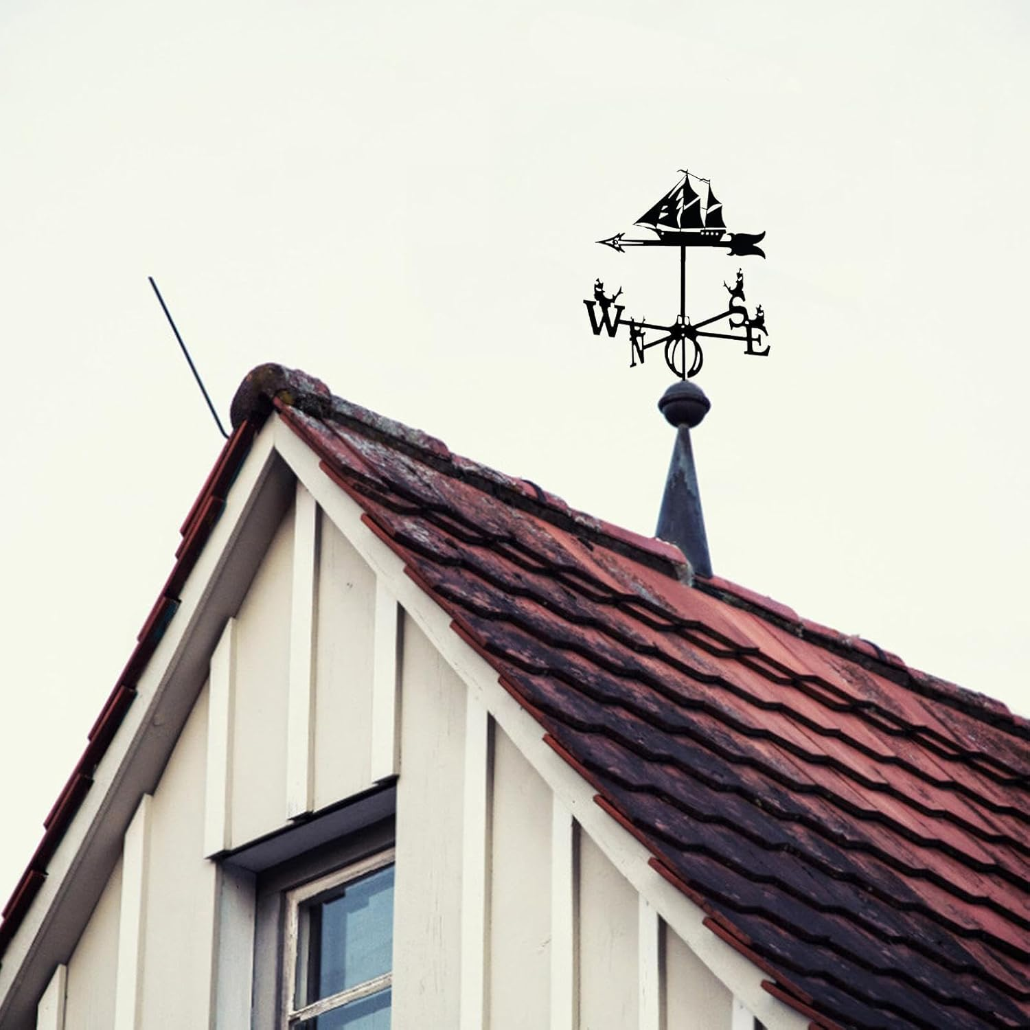 Weathervane for Roof, Retro Iron Weathervanes Ornament, Bee Fighter Decorative Wind Vane, Cool Weathercock Ornament for Outdoor Farm Yard image number 1