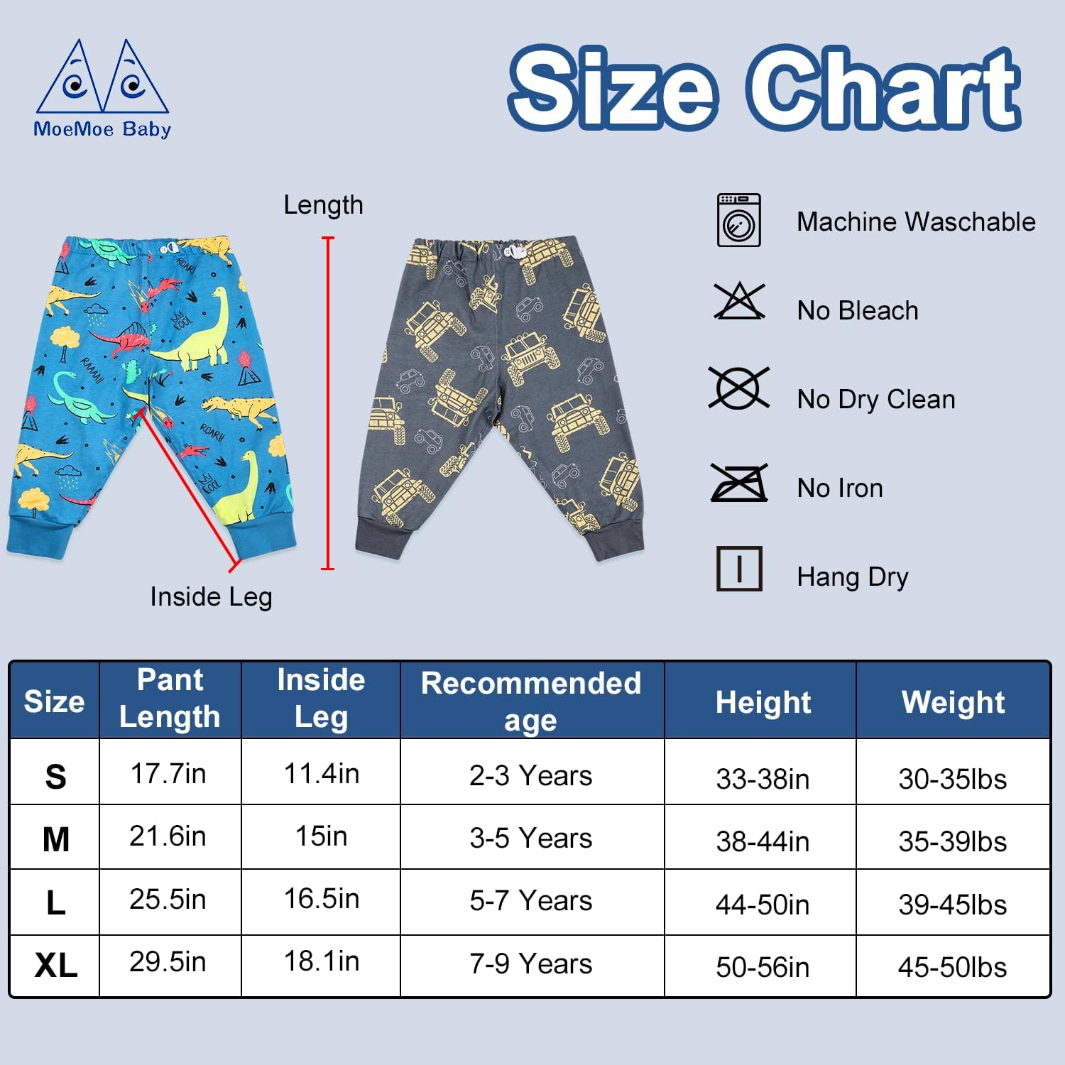 MOEMOE BABY Waterproof Diaper Pants for Potty Training 2 Packs Overnight Diaper Short for Toddler Boys and Girls